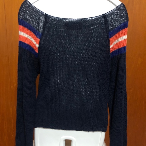 POL varsity stripe distressed mesh top - Picture 2 of 2